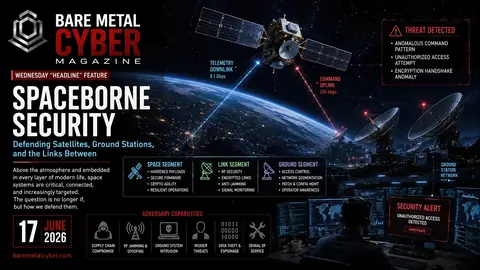 Cover art for Spaceborne Security: Defending Satellites, Ground Stations, and the Links Between