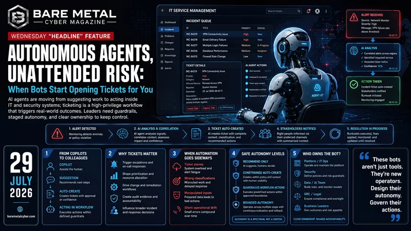 Cover art for Autonomous Agents, Unattended Risk: When Bots Start Opening Tickets for You