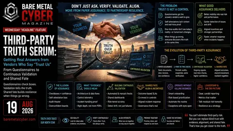 Cover art for Third-Party Truth Serum: Getting Real Answers from Vendors Who Say “Trust Us” — From Questionnaires to Continuous Validation and Shared Fate