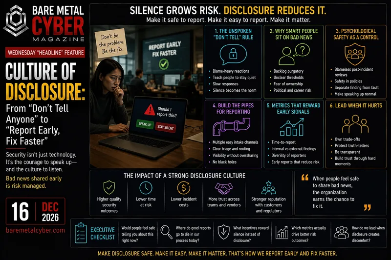 Cover art for Culture of Disclosure: From “Don’t Tell Anyone” to “Report Early, Fix Faster”